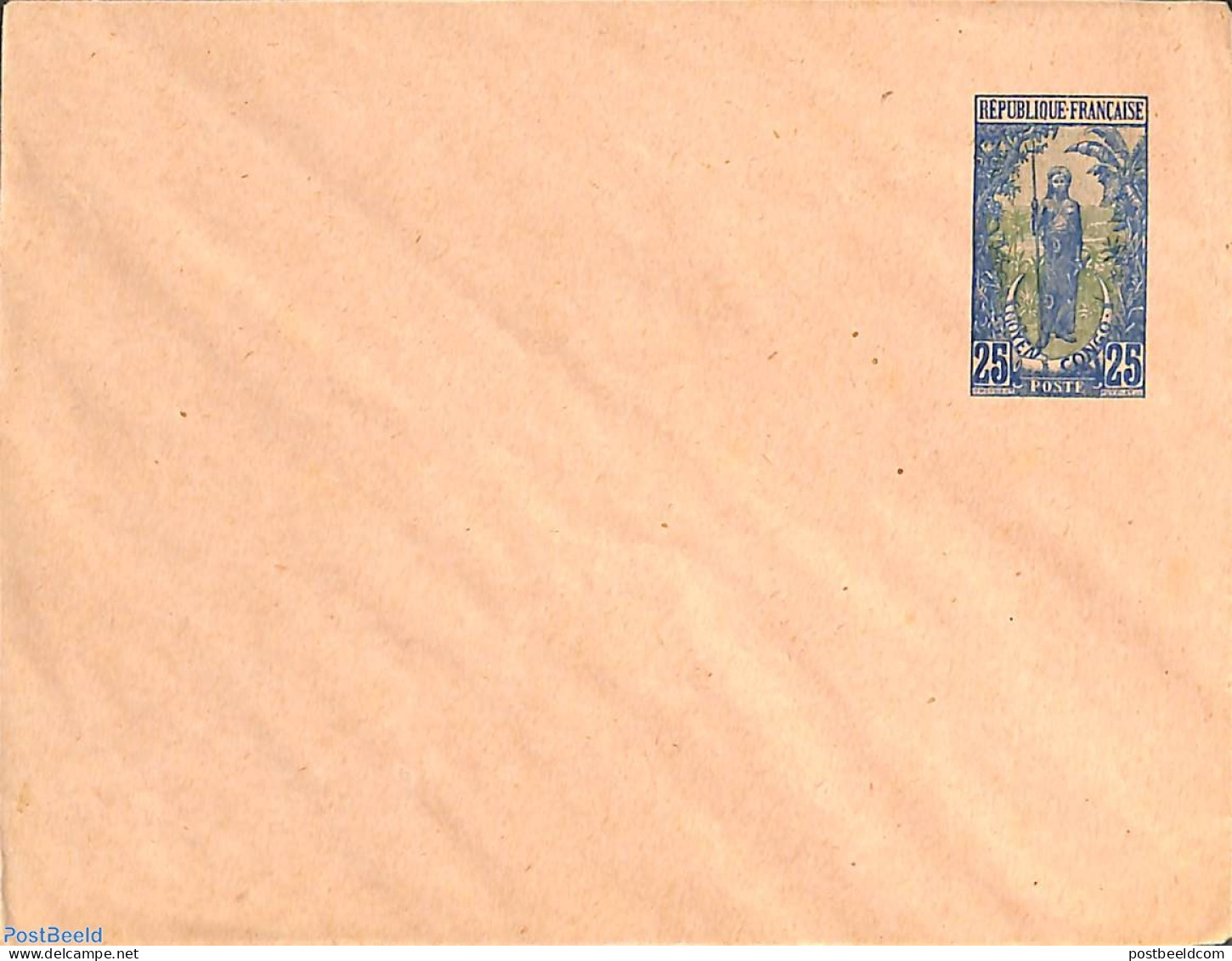 Congo Republic 1908 Envelope, 25c, Unused Postal Stationary - Other & Unclassified