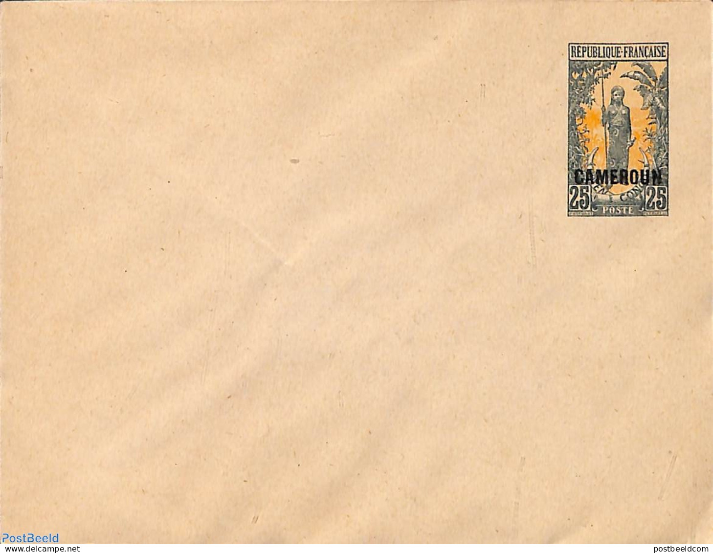 Cameroon 1920 Envelope 25c, Unused Postal Stationary - Kameroen (1960-...)