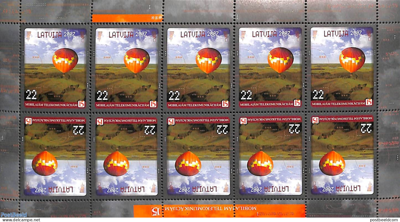 Latvia 2007 Balloon M/s, Mint NH, Transport - Balloons - Montgolfières