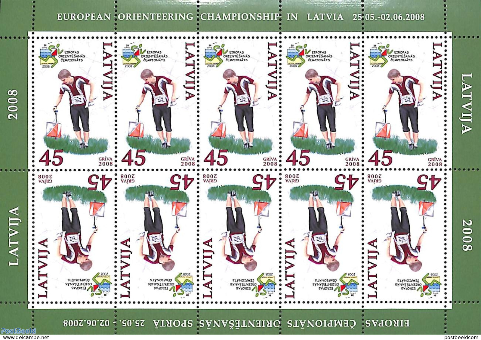 Latvia 2008 Eur. Orientation Championship M/s, Mint NH, Sport - Various - Sport (other And Mixed) - Maps - Geography