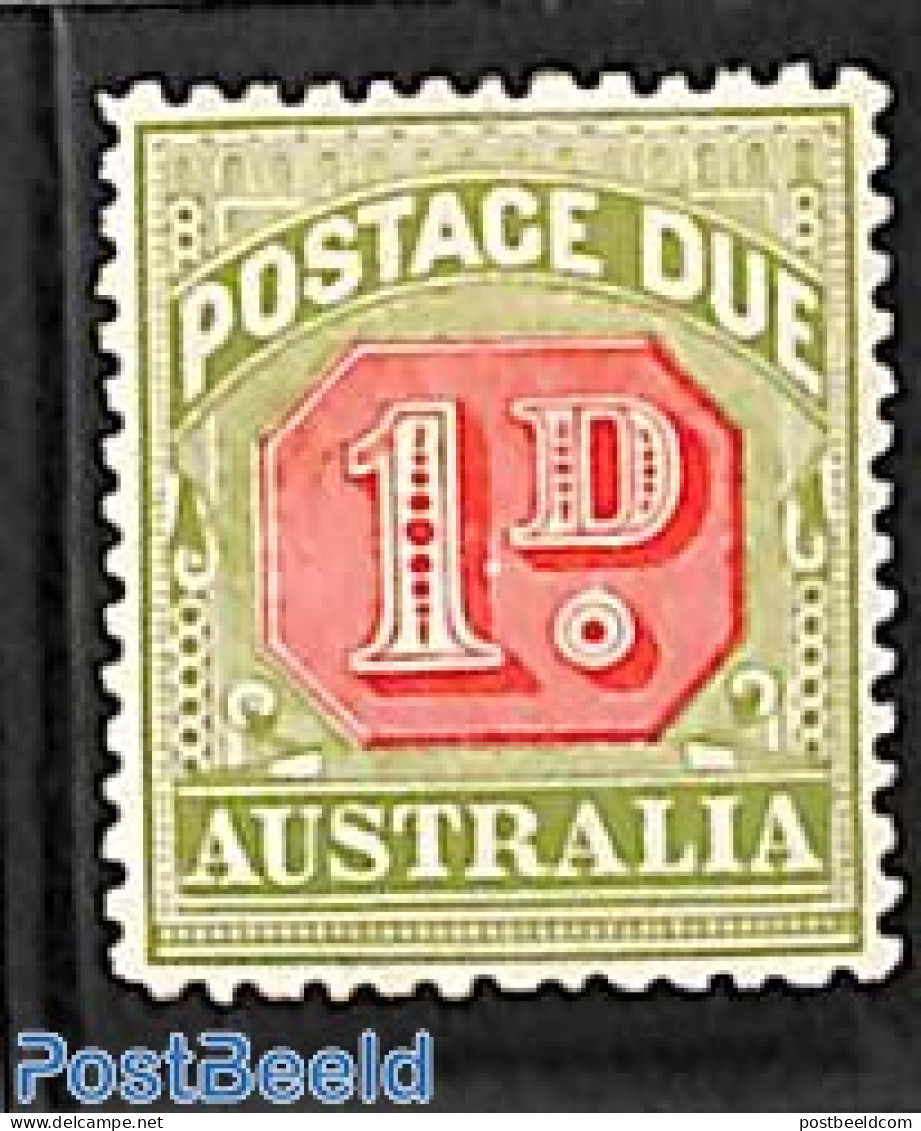 Australia 1909 1d, Postage Due, Perf. 12:12.5, Plate I, Unused (hinged) - Andere & Zonder Classificatie