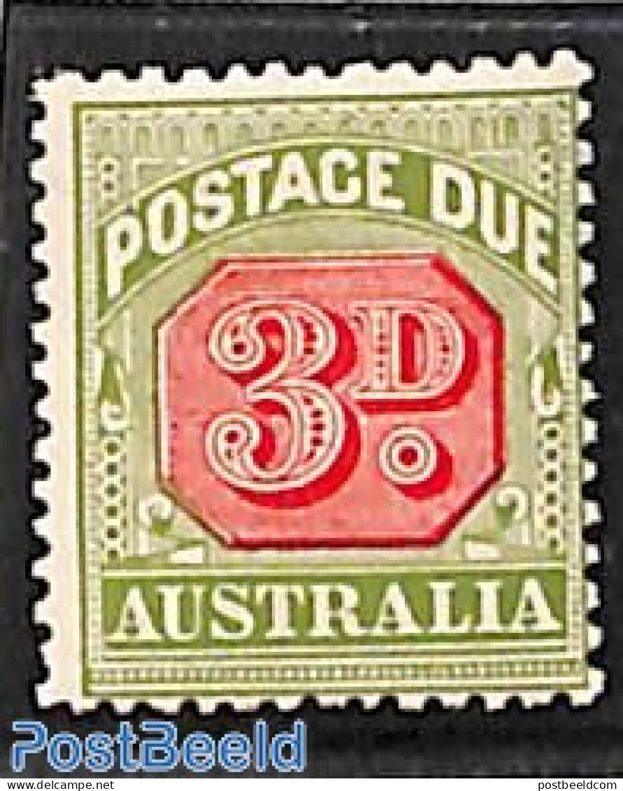 Australia 1909 3d, Postage Due, Perf. 12:12.5, Unused (hinged) - Otros & Sin Clasificación