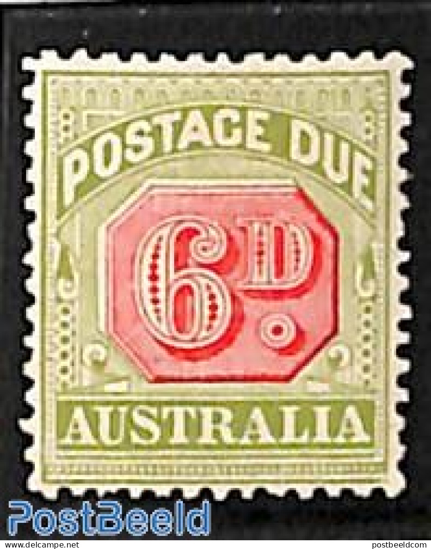 Australia 1909 6d, Postage Due, Perf. 12:12.5, Unused (hinged) - Otros & Sin Clasificación