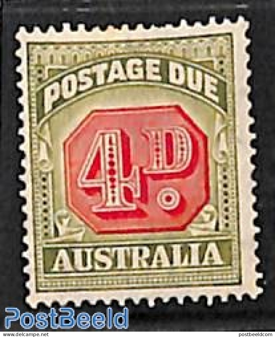 Australia 1938 4d, Postage Due, Stamp Out Of Set, Unused (hinged) - Andere & Zonder Classificatie