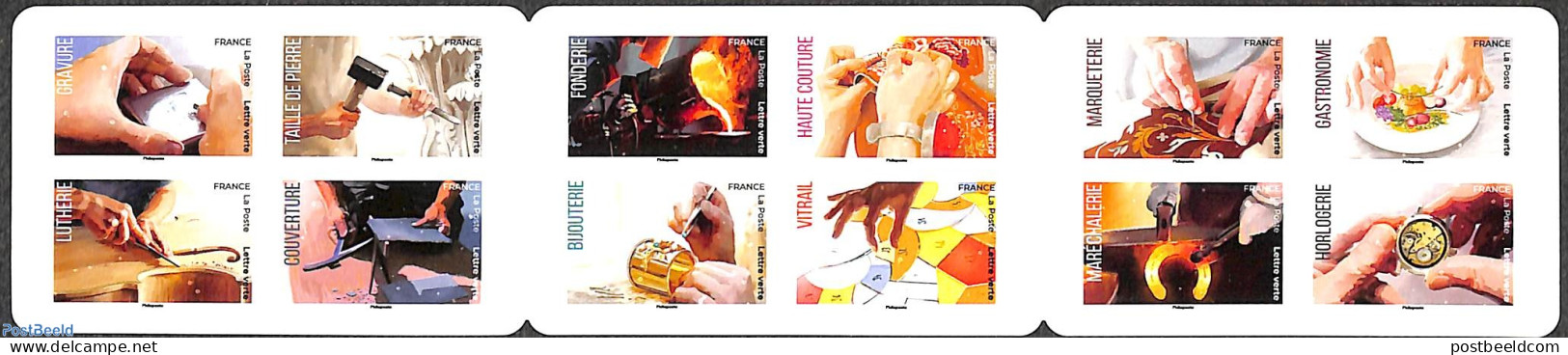 France 2023 Crafts Of Excellence 12v S-a In Booklet, Mint NH, Various - Stamp Booklets - Textiles - Art - Clocks - Han.. - Unused Stamps