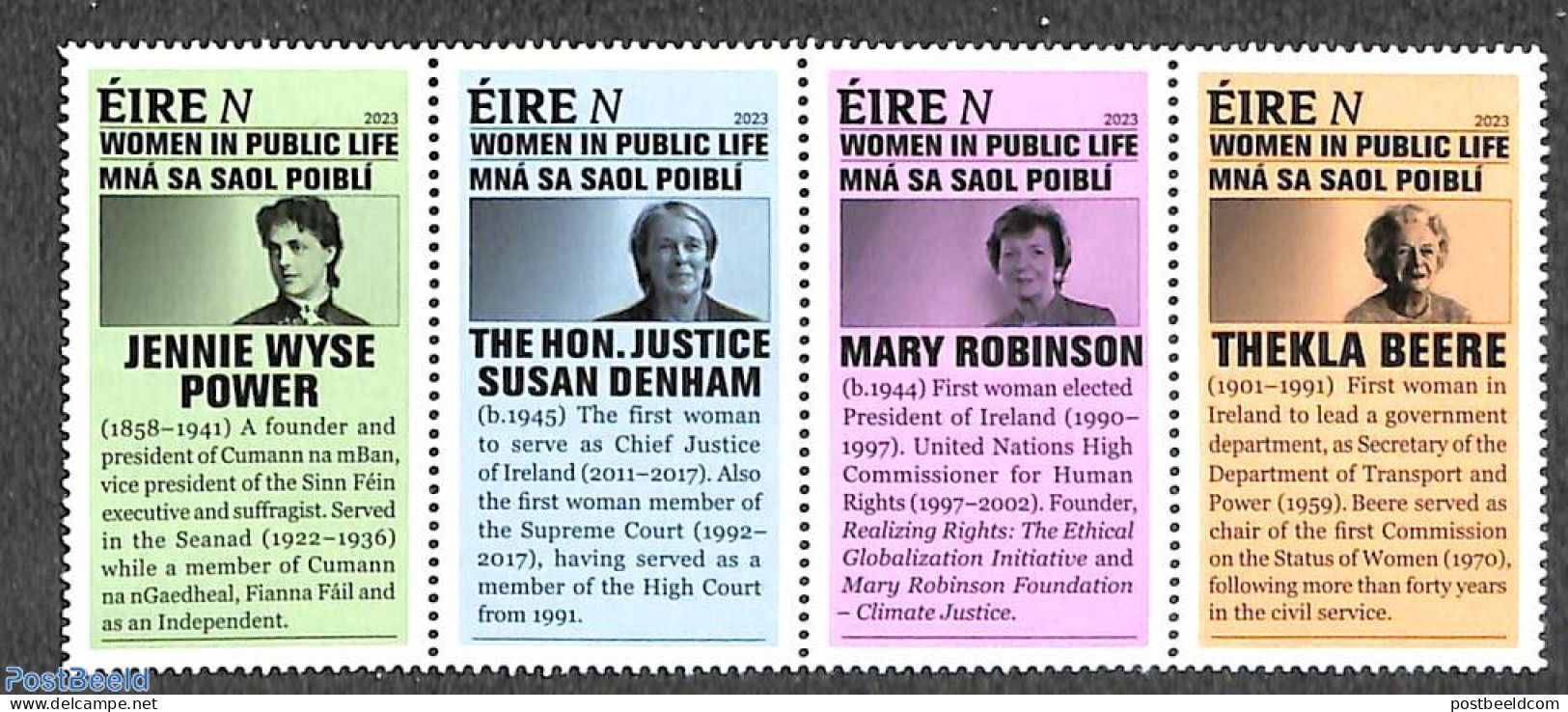 Ireland 2023 Women In Public Life 4v [:::], Mint NH, History - Women - Nuevos
