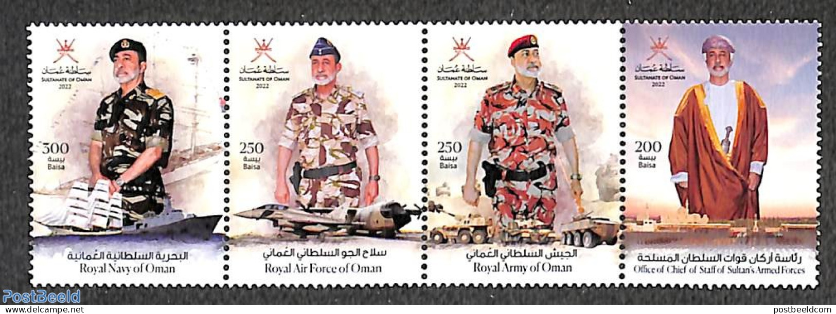Oman 2022 Sultan's Armed Forces 4v [:::], Mint NH, History - Transport - Various - Militarism - Aircraft & Aviation - .. - Militaria