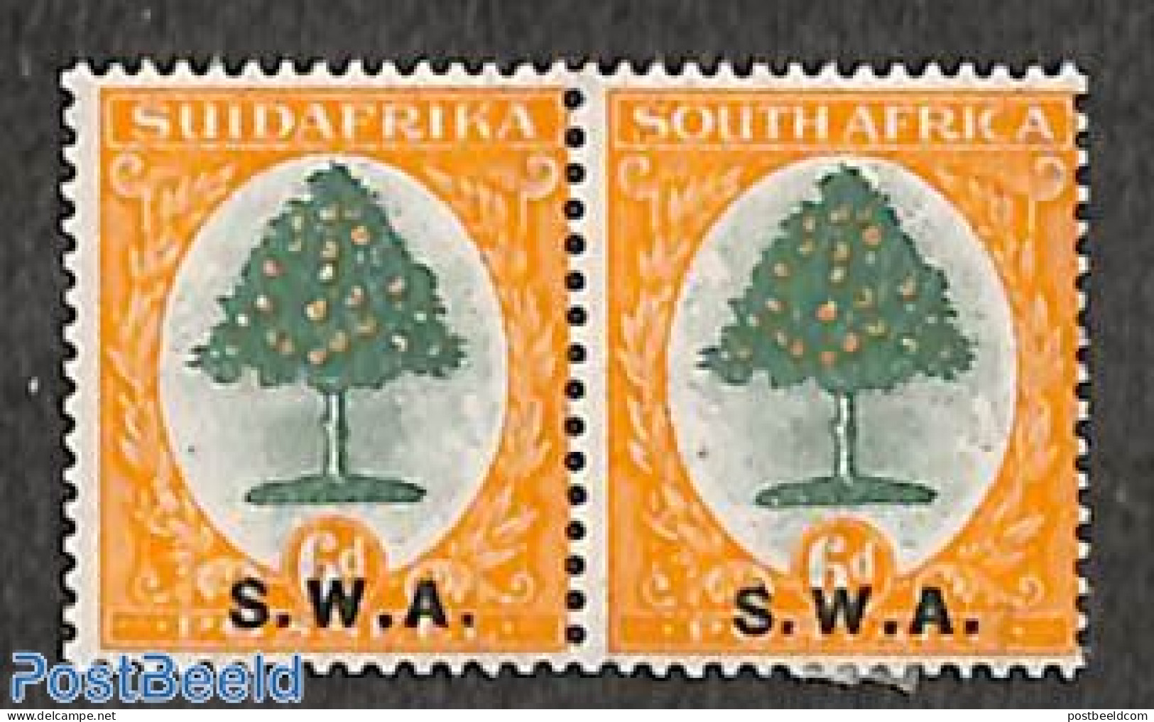 South-West Africa 1927 2x6d, Pair Out Of Set, Mint NH, Nature - Trees & Forests - Rotary, Club Leones