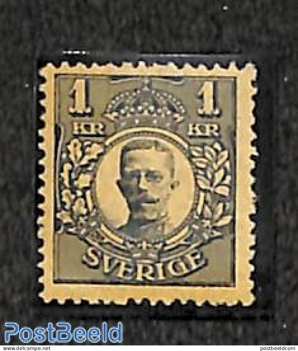 Sweden 1919 1Kr, Without WM, Stamp Out Of Set, Unused (hinged) - Nuovi