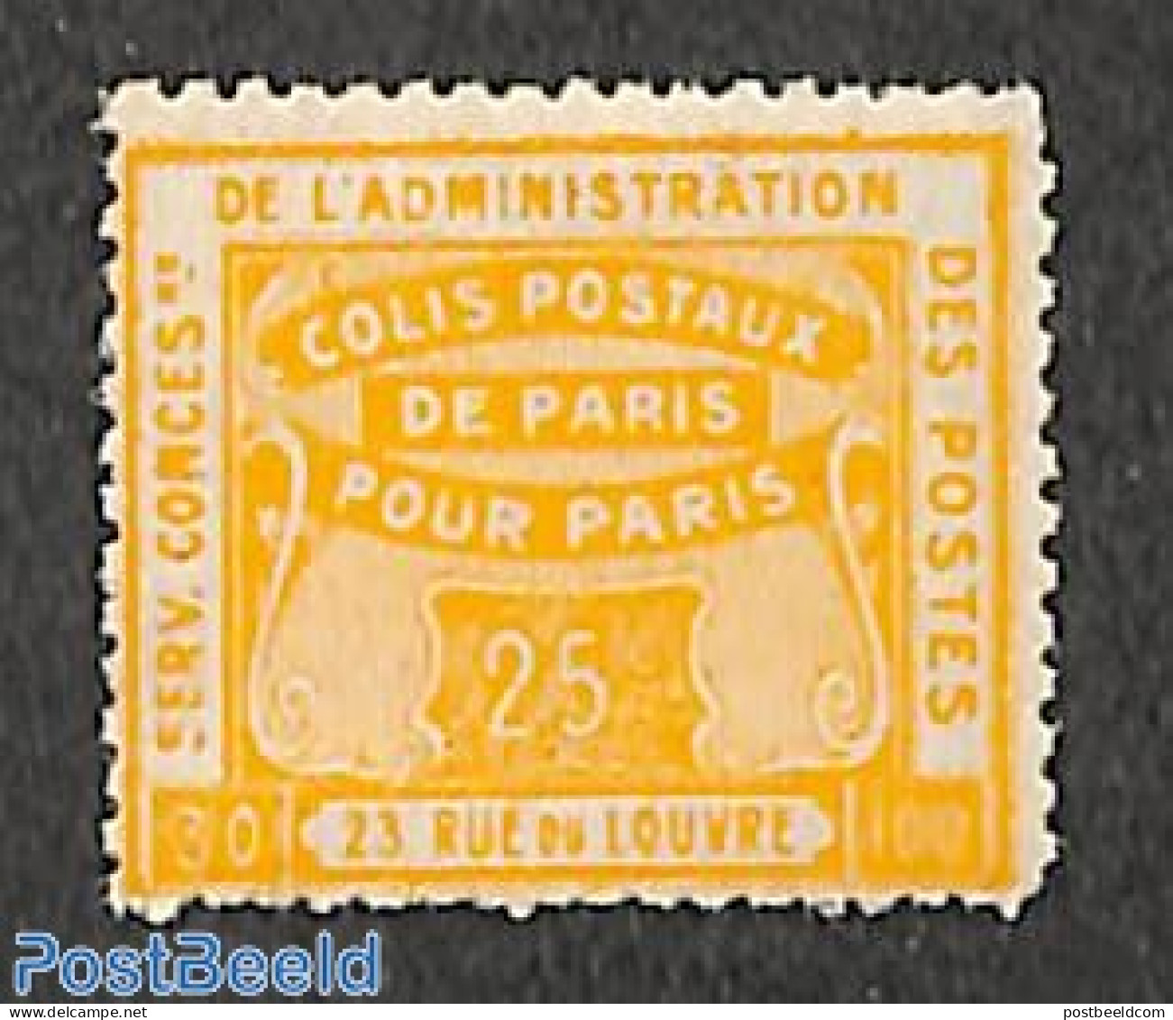 France 1919 Colis Postaux De Paris Pour Paris 25c., Mint NH - Neufs