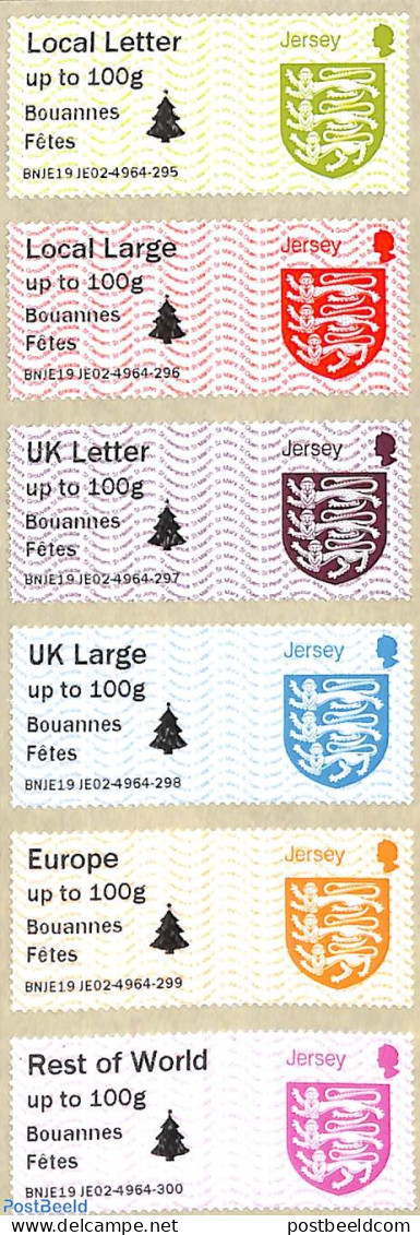 Jersey 2016 Automat Stamps 6v, Bouannes, Mint NH, History - Coat Of Arms - Automat Stamps - Automaatzegels [ATM]