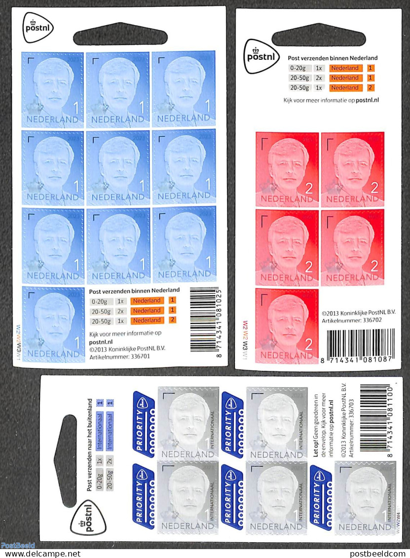 Netherlands 2023 Definitives With Year 2023, 3 Foil Booklets, Mint NH - Nuevos