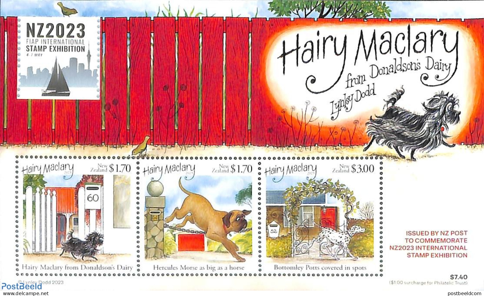 New Zealand 2023 Hairy Maclary, FIAP S/s, Mint NH, Nature - Transport - Dogs - Ships And Boats - Art - Comics (except .. - Unused Stamps