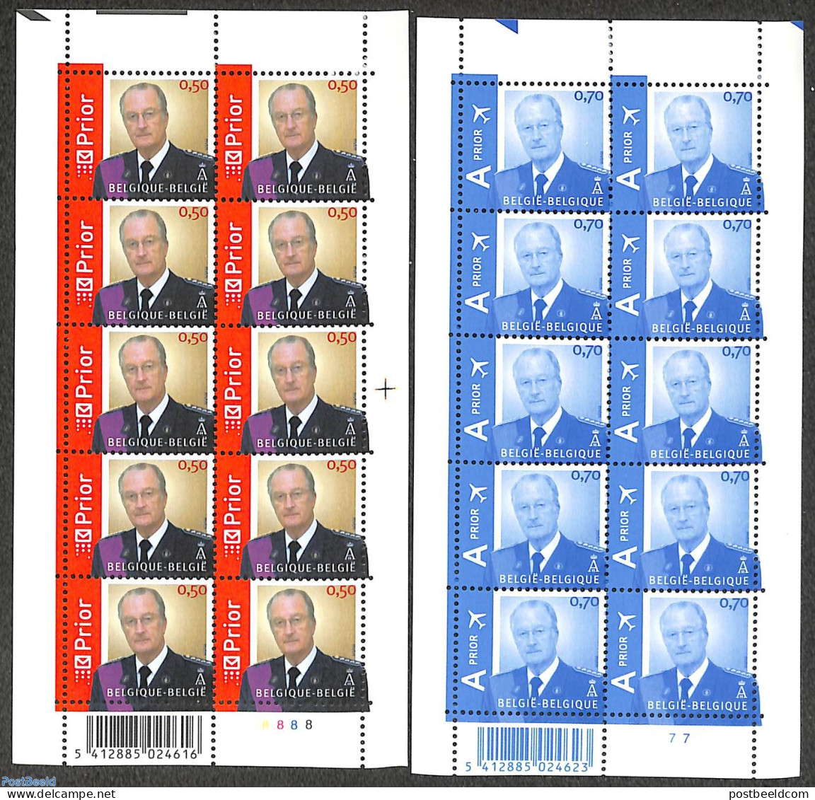 Belgium 2005 Definitives 2 M/s, Mint NH - Unused Stamps