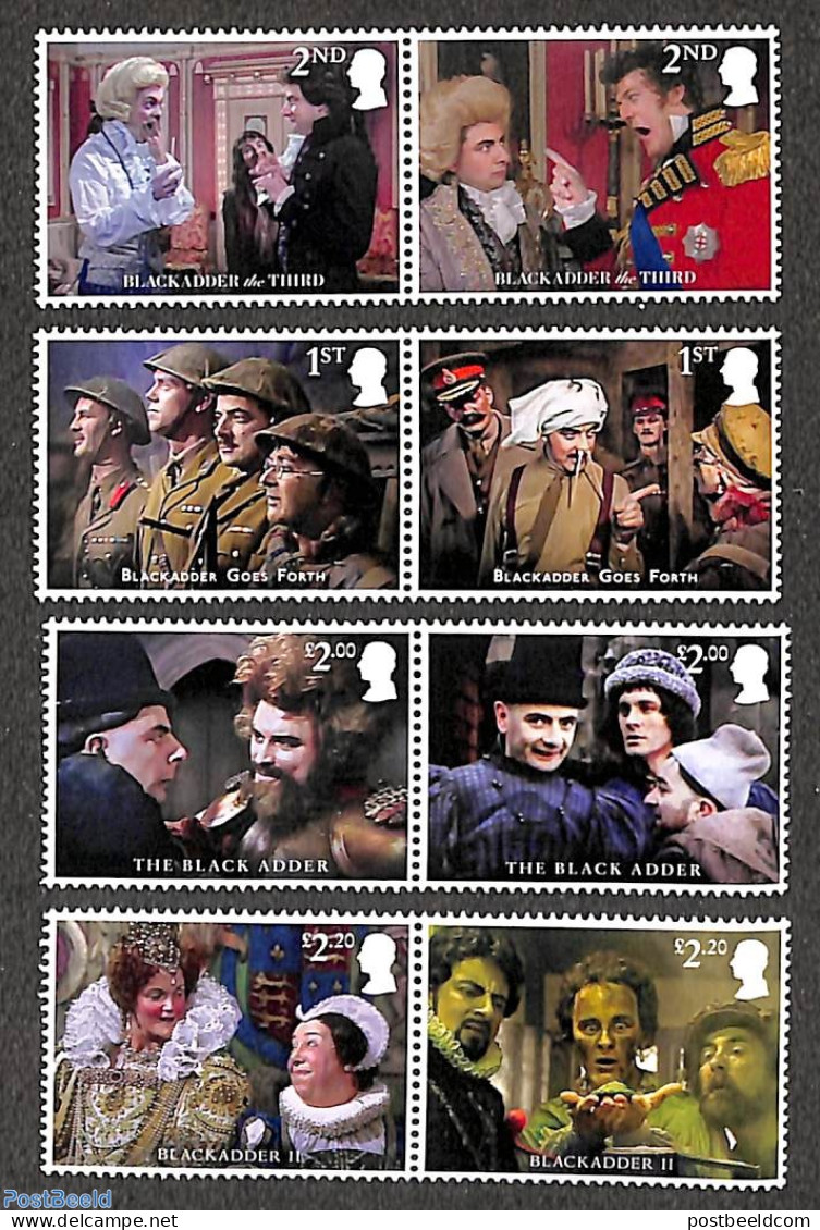 Great Britain 2023 Blackadder 8v (4x[:]), Mint NH, Performance Art - Movie Stars - Unused Stamps