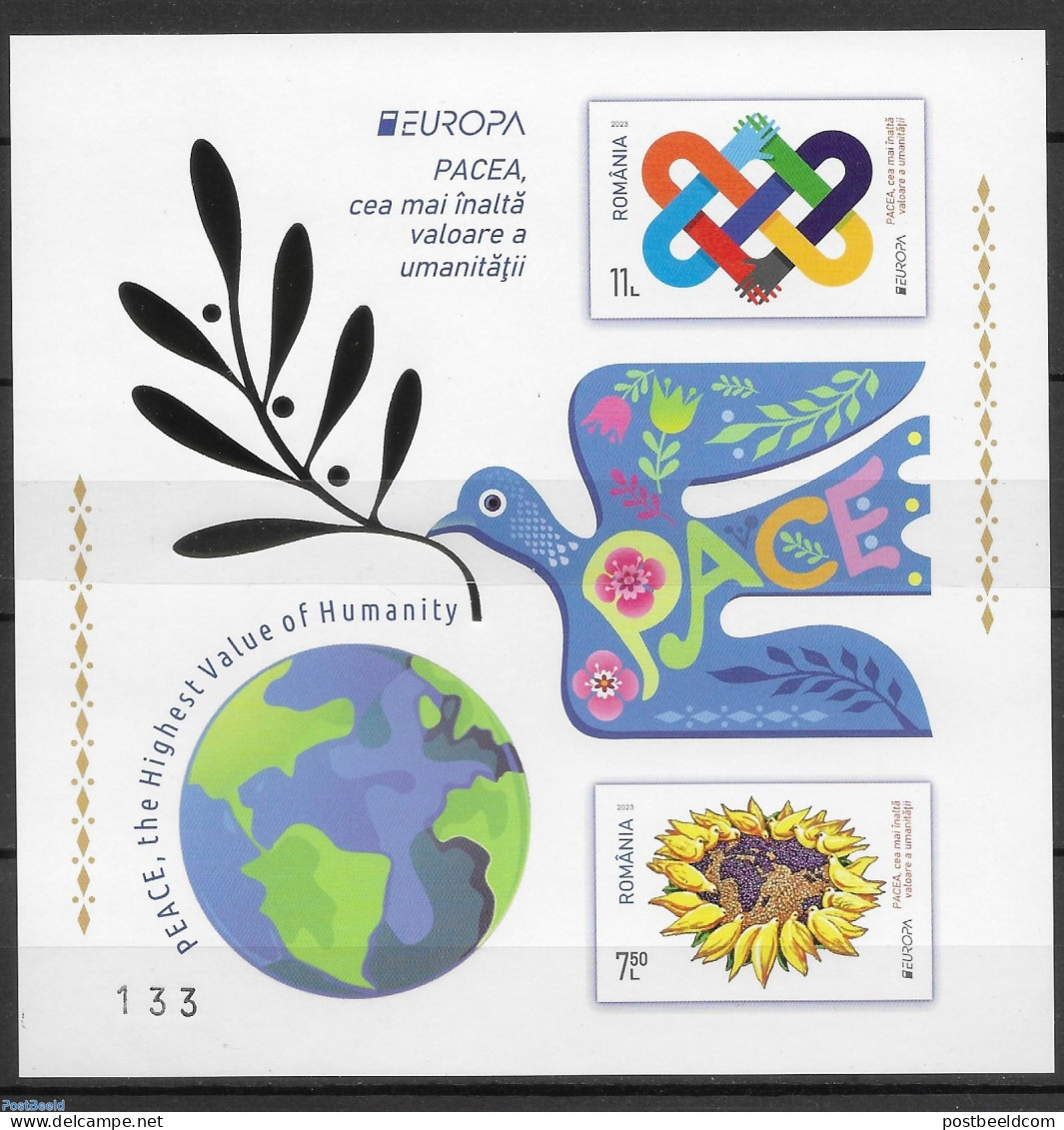 Romania 2023 Imperforated M/s, There Are Only 261 M/s, Mint NH, History - Europa (cept) - Peace - Ungebraucht