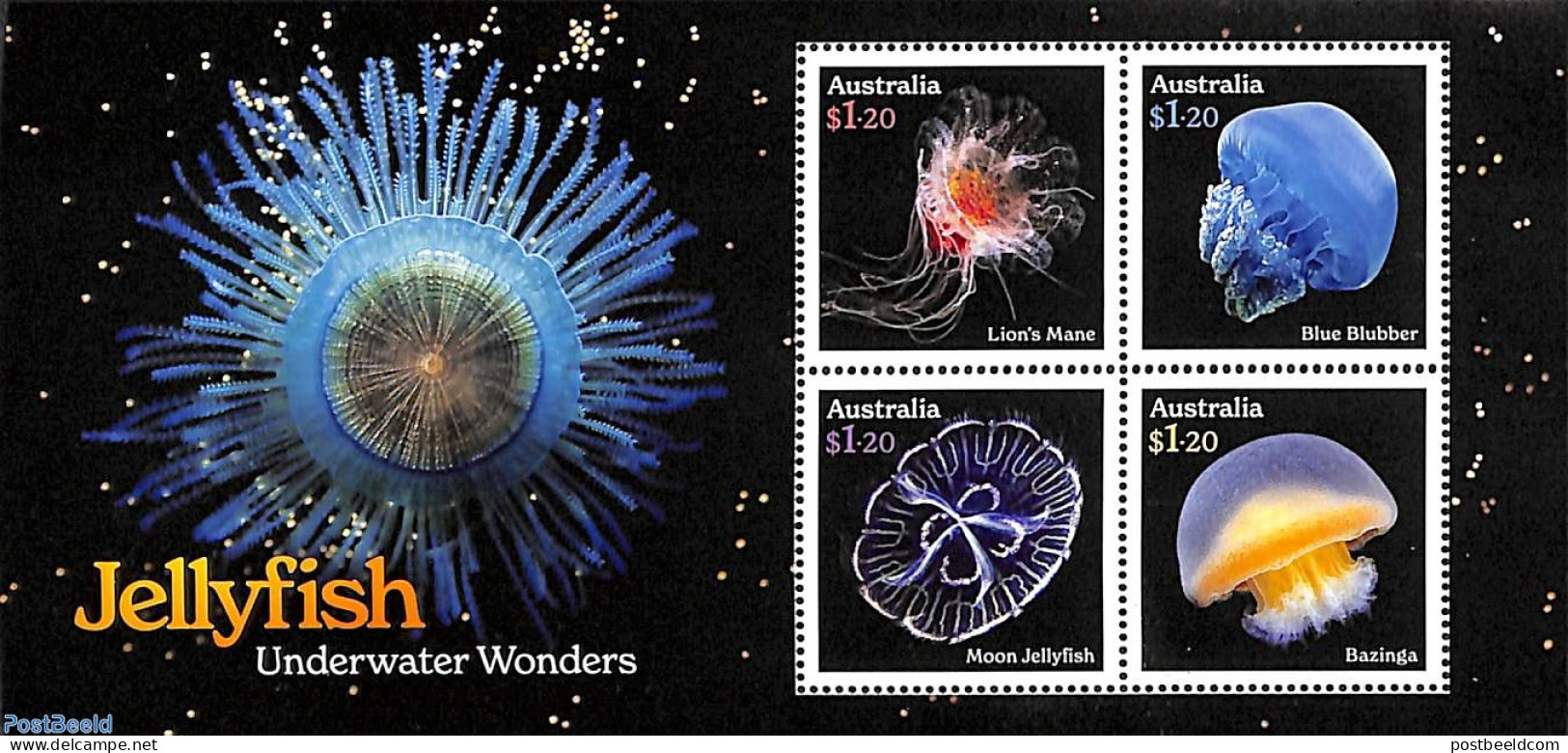 Australia 2023 Jellyfish S/s, Mint NH, Nature - Shells & Crustaceans - Unused Stamps