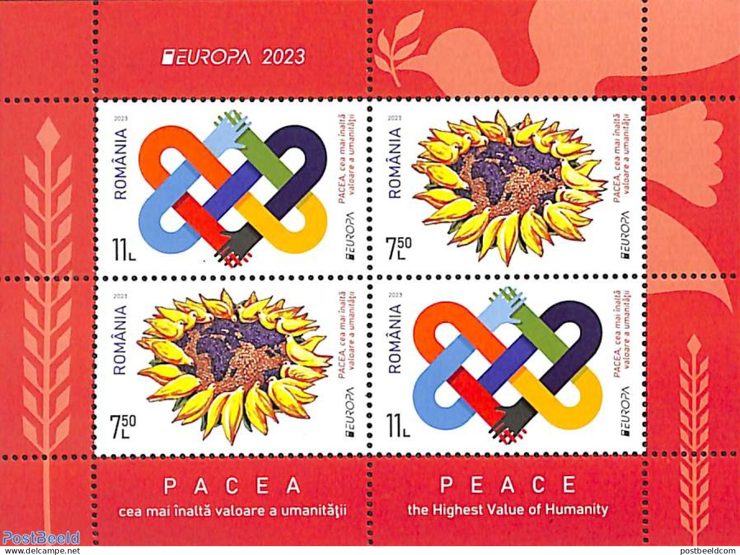 Romania 2023 Europa, Peace S/s, Mint NH, History - Various - Europa (cept) - Peace - Joint Issues - Neufs
