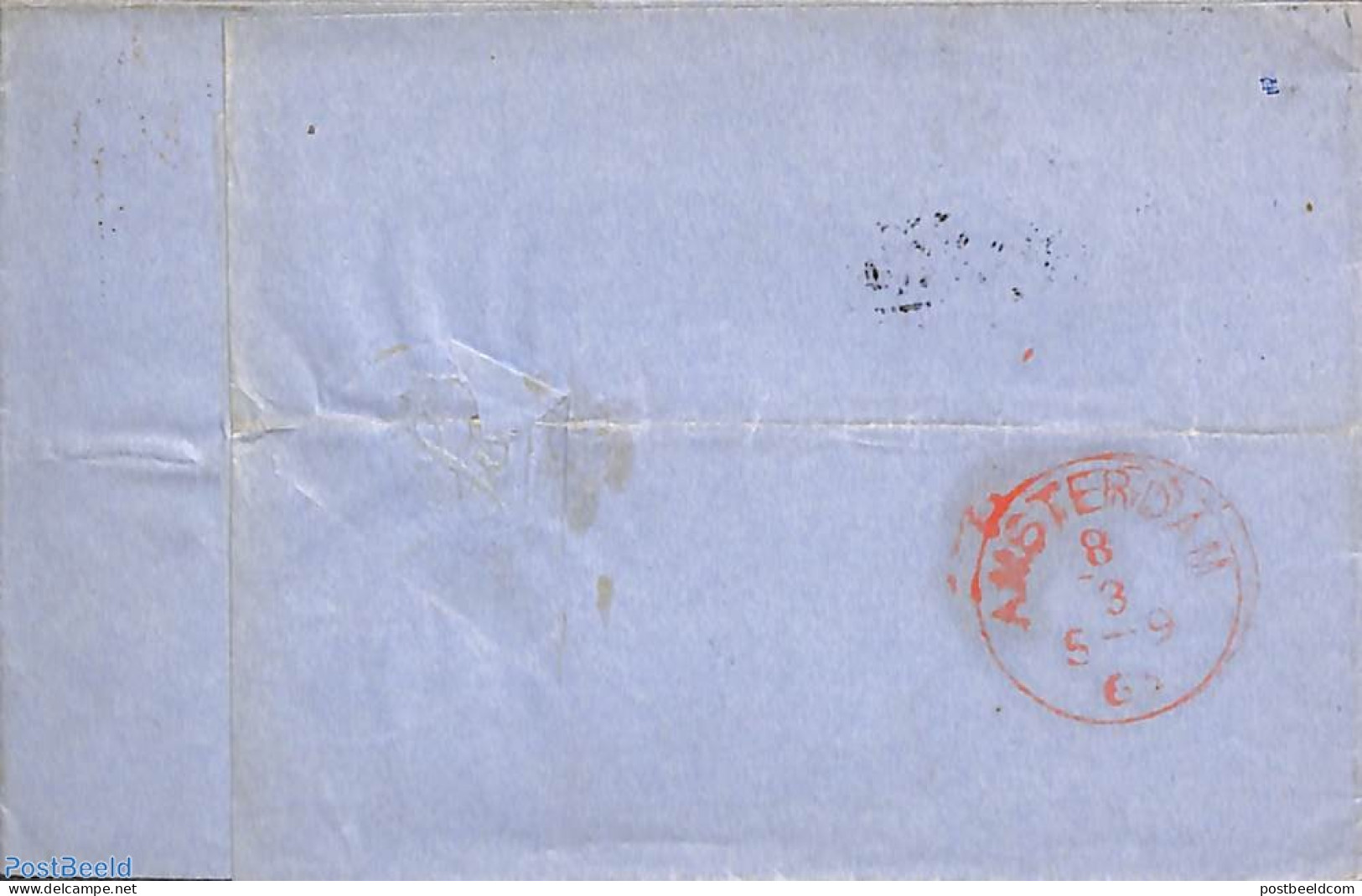 Netherlands 1865 Folding Cover From 's GRAVENHAGE To Amsterdam, Postal History - Brieven En Documenten