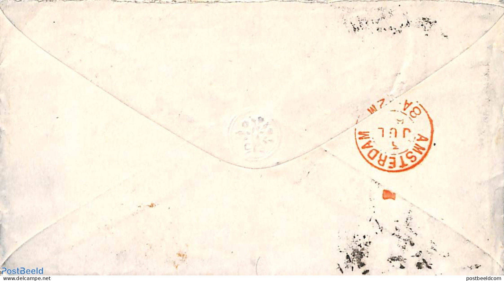 Netherlands 1867 Envelope From ROTTERDAM To Amsterdam, Postal History - Brieven En Documenten