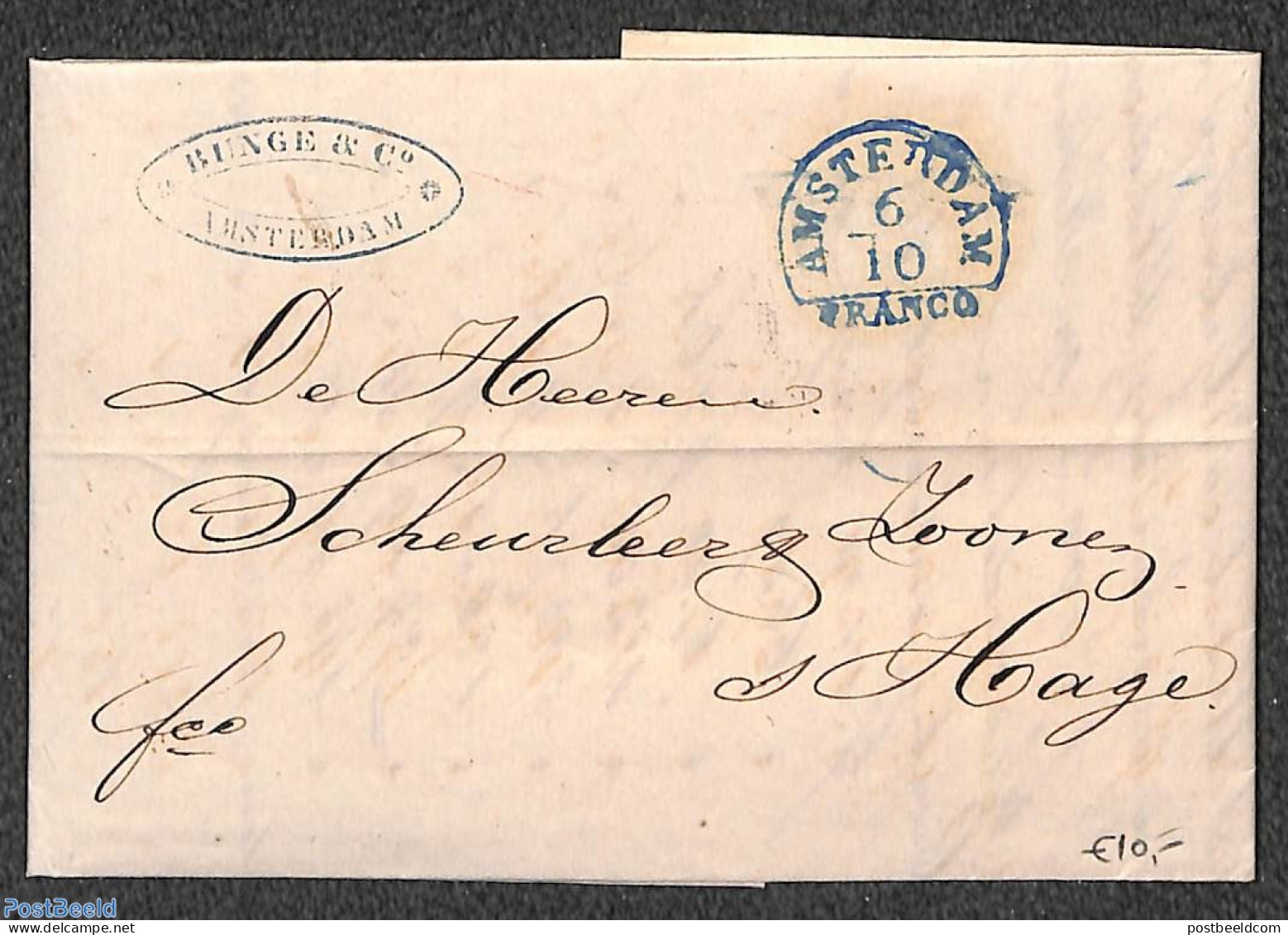 Netherlands 1845 Folding Letter From AMSTERDAM To 's Gravenhage, Postal History - ...-1852 Precursori