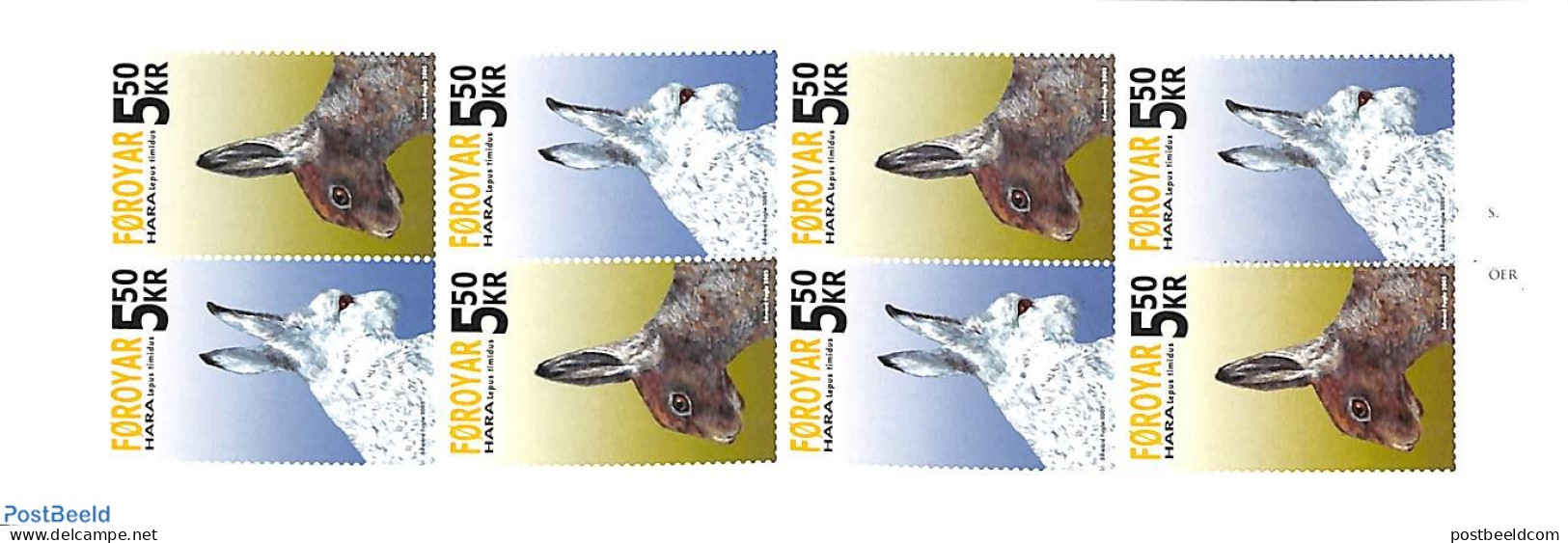 Faroe Islands 2005 Rabbits Booklet, Mint NH, Nature - Rabbits / Hares - Stamp Booklets - Non Classés