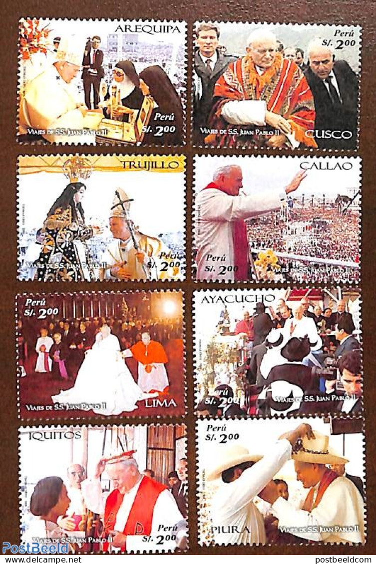 Peru 2006 Pope Visit 8v, Mint NH, Religion - Pope - Papes