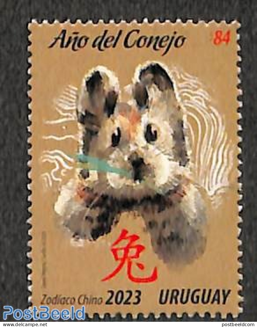 Uruguay 2023 Year Of The Rabbit 1v, Mint NH, Nature - Various - Rabbits / Hares - New Year - Nouvel An