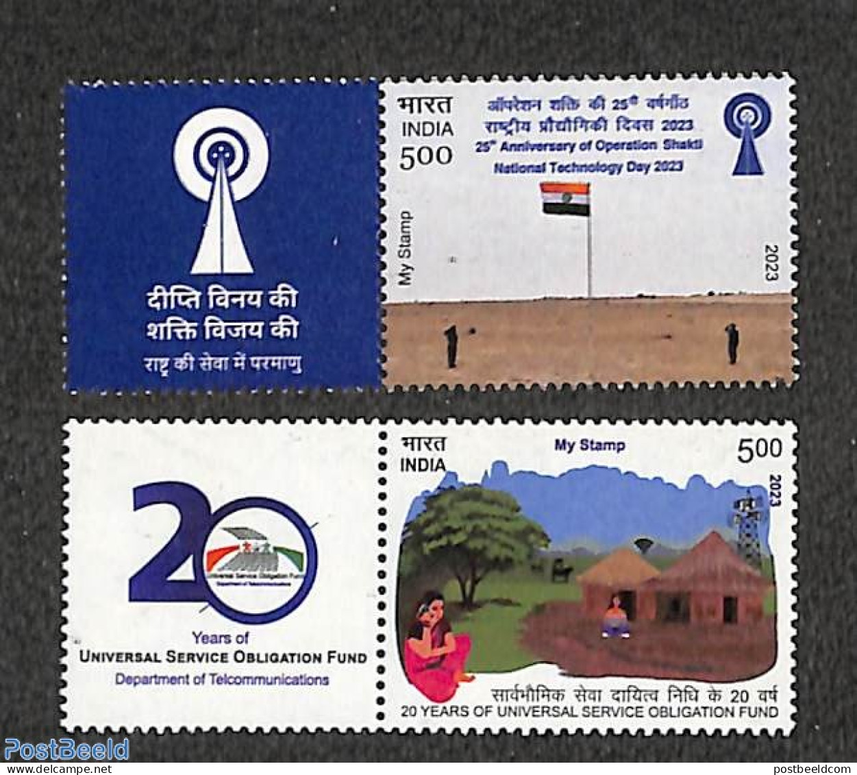 India 2023 My Stamp 2v+tabs, Mint NH - Ongebruikt