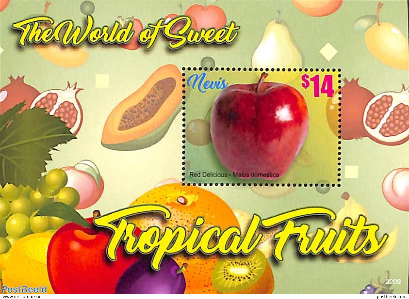 Nevis 2022 Tropical Fruits S/s, Mint NH, Nature - Fruit - Fruit