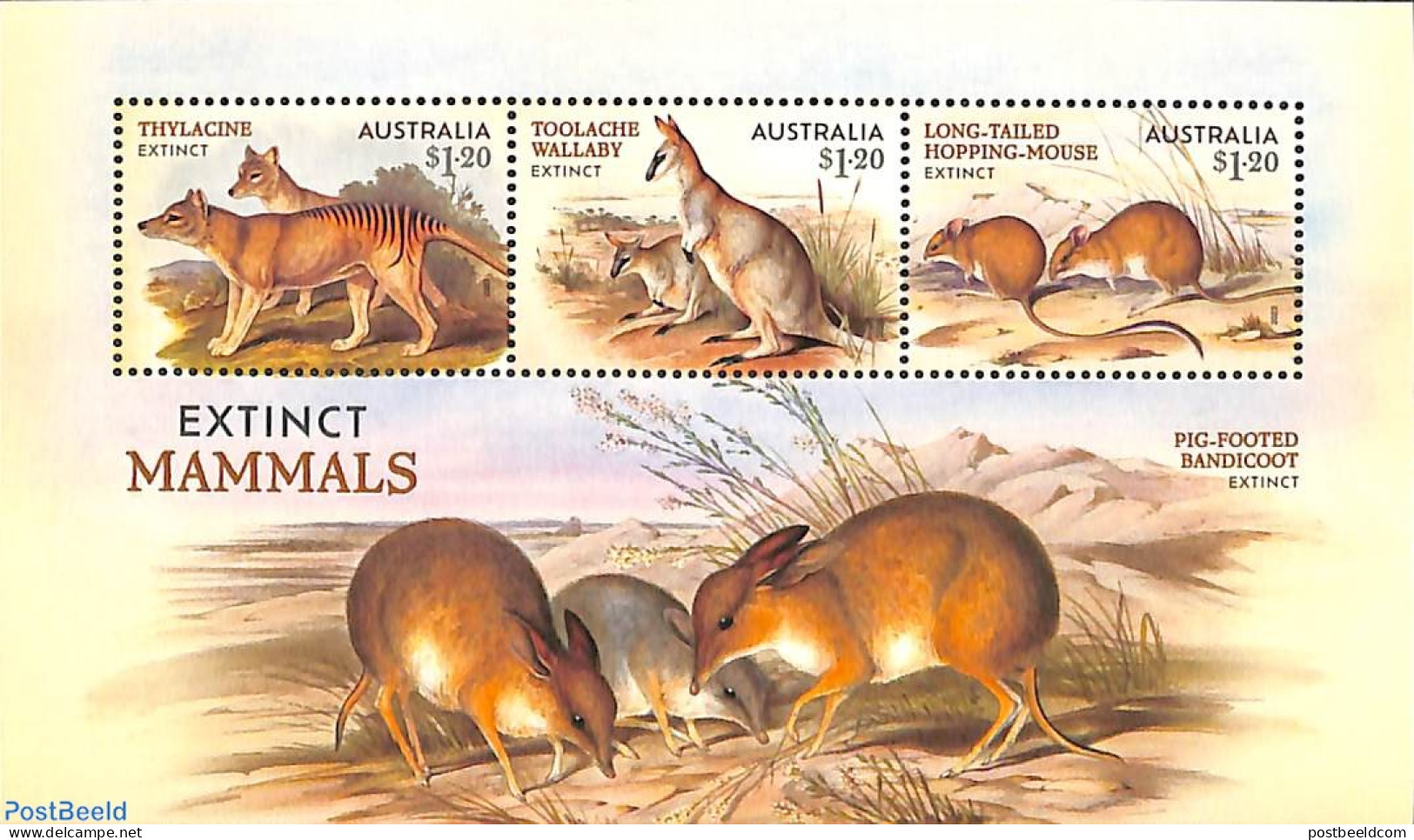 Australia 2023 Extinct Mammals S/s, Mint NH, Nature - Animals (others & Mixed) - Wild Mammals - Ongebruikt