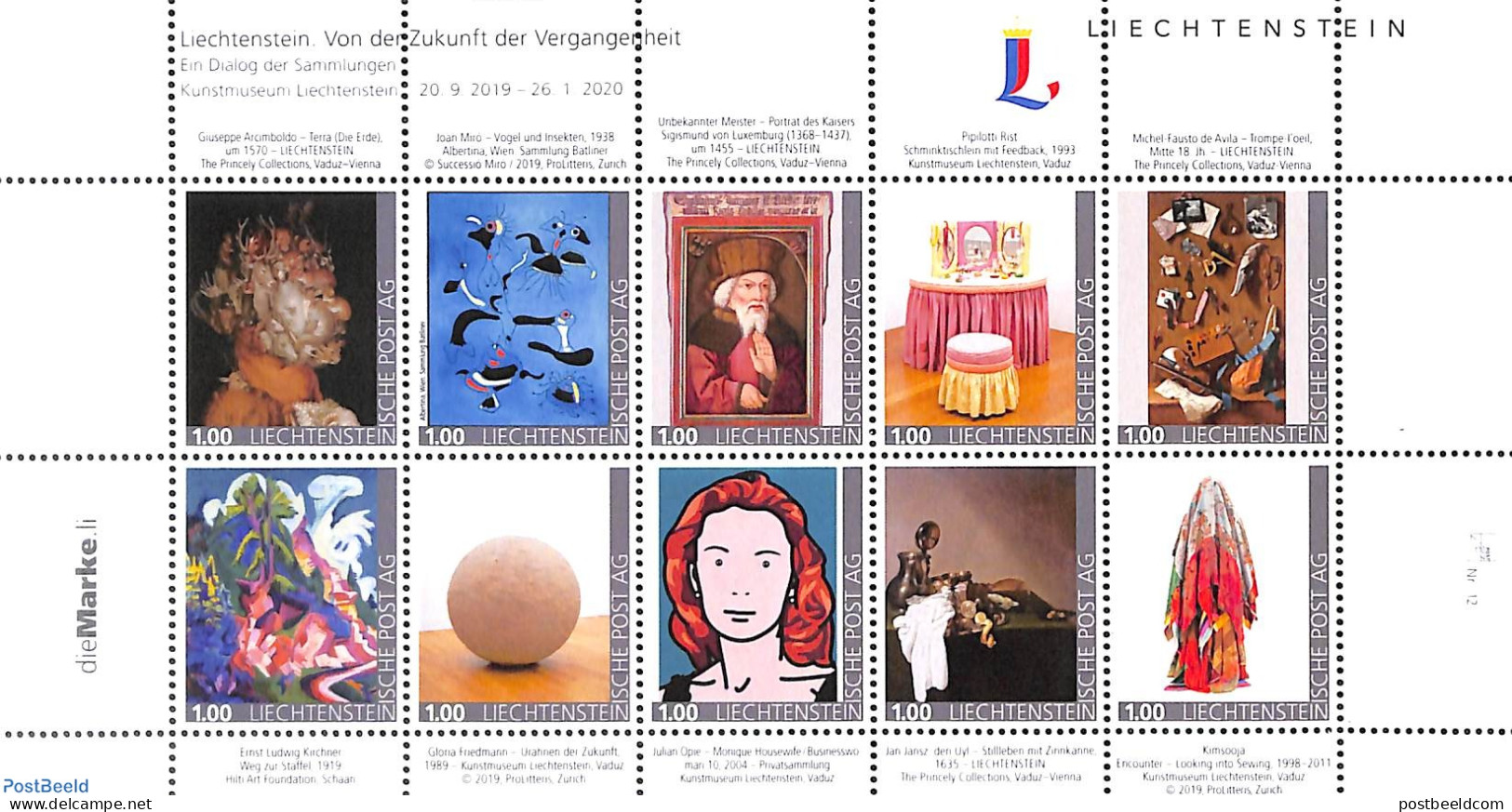 Liechtenstein 2019 Art Museum 10v M/s, Mint NH, Art - Modern Art (1850-present) - Museums - Paintings - Unused Stamps