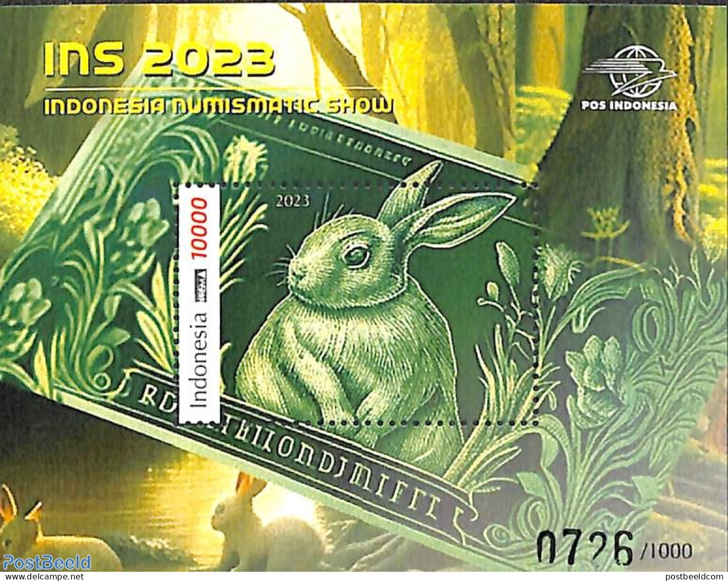 Indonesia 2023 Numismatic Show S/s, Mint NH, Nature - Various - Rabbits / Hares - Money On Stamps - Münzen
