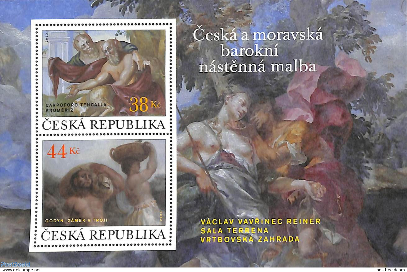 Czech Republic 2023 Baroque Wall Paintings S/s, Mint NH, Art - Paintings - Autres & Non Classés
