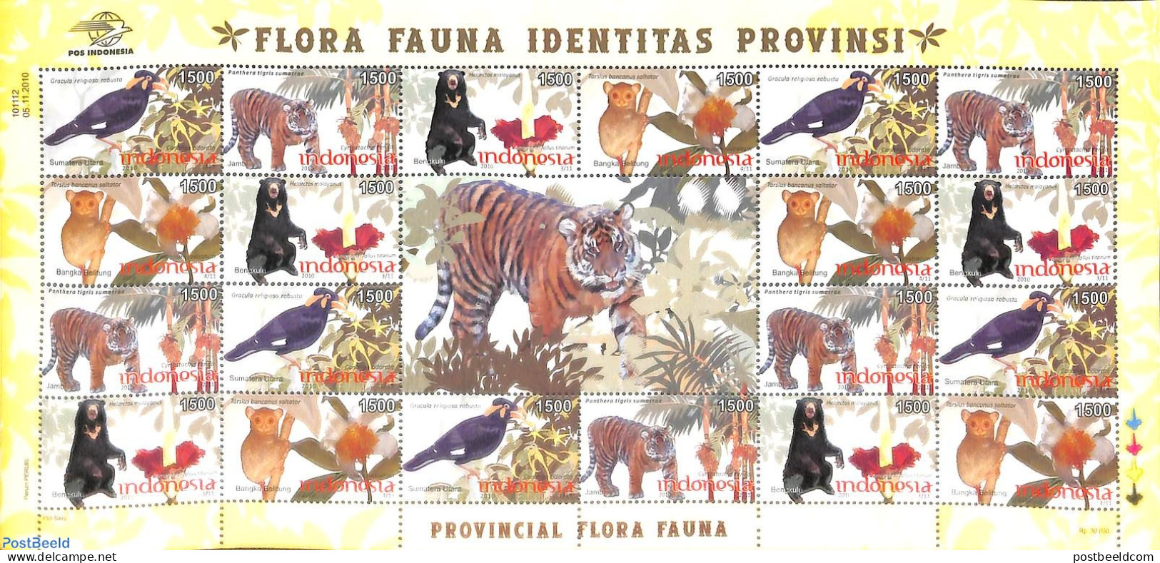 Indonesia 2010 Animals M/s, Mint NH, Nature - Animals (others & Mixed) - Bears - Birds - Cat Family - Indonésie
