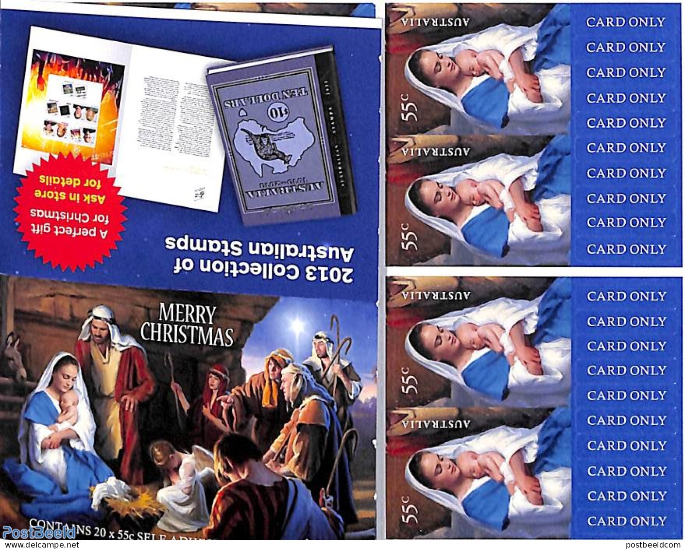 Australia 2013 Christmas Foil Booklet, Mint NH, Religion - Christmas - Stamp Booklets - Unused Stamps
