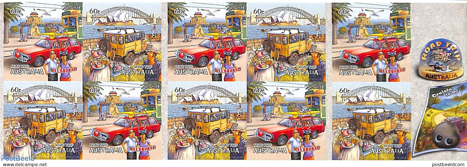 Australia 2013 Road Trip Australia Booklet S-a, Mint NH, Transport - Various - Stamp Booklets - Automobiles - Tourism .. - Unused Stamps
