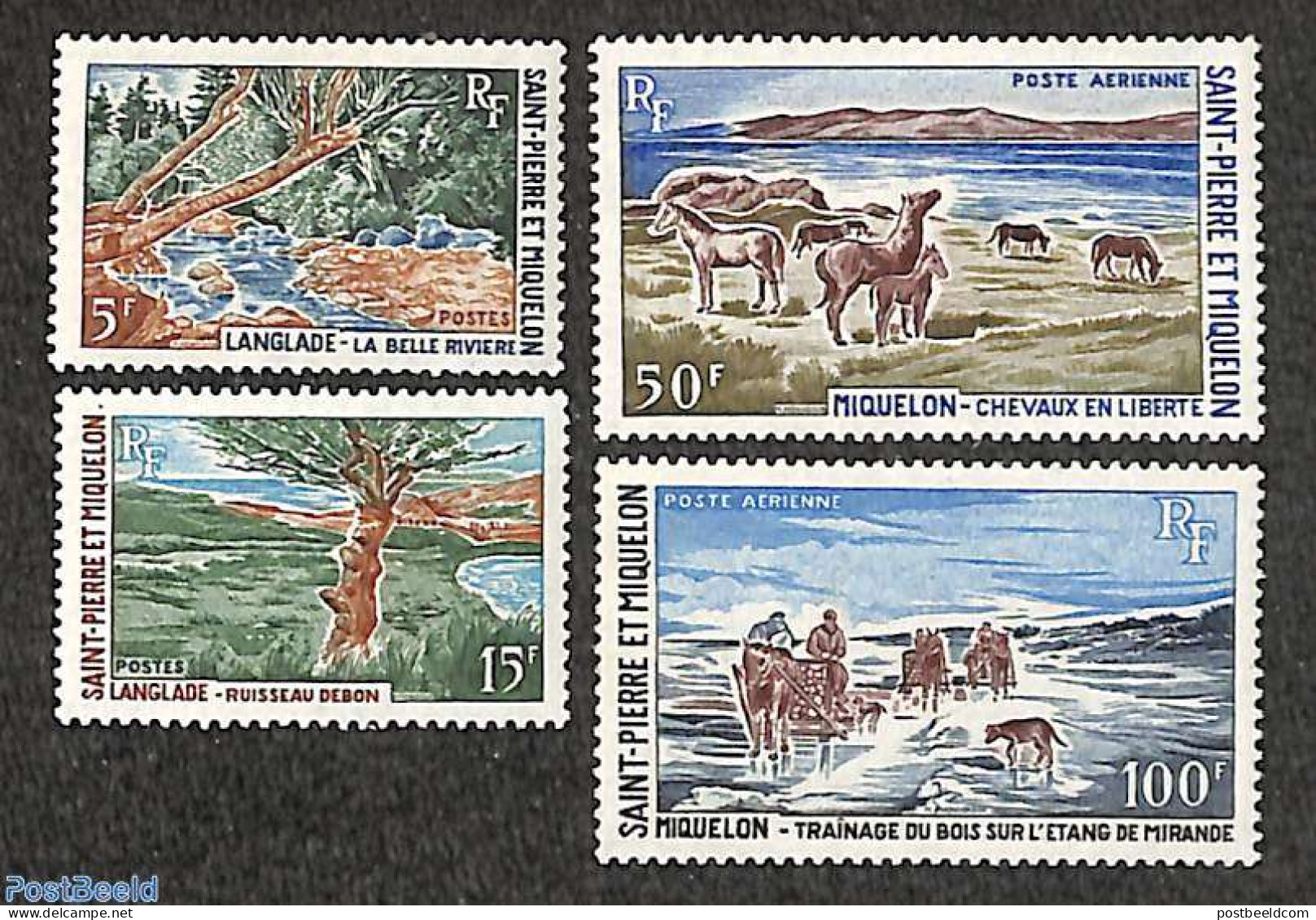 Saint Pierre And Miquelon 1969 Tourism 4v, Unused (hinged), Nature - Various - Dogs - Horses - Tourism - Other & Unclassified