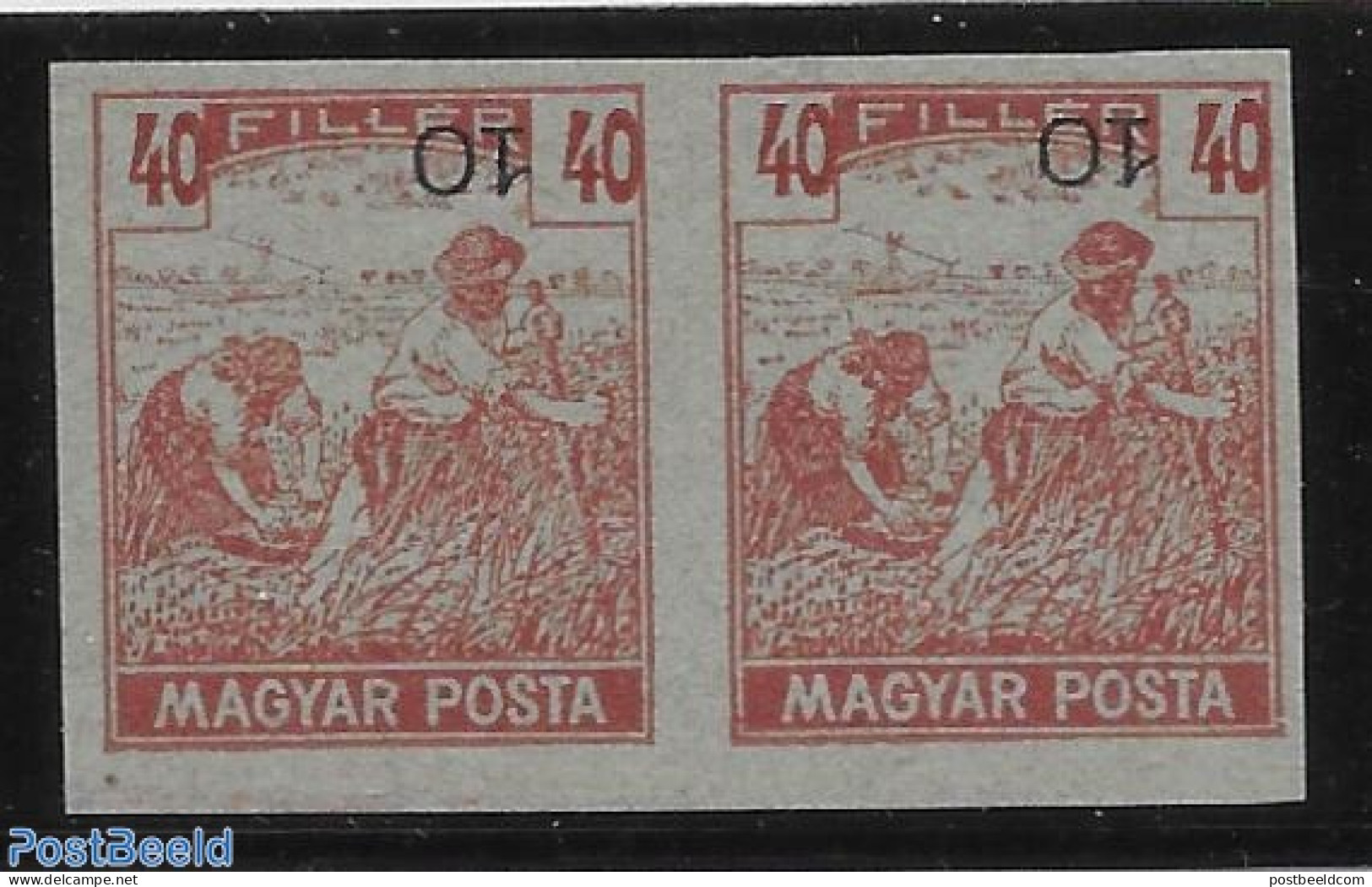 Hungary 1920 316 Proof In Pair, Issued Without Gum., Mint NH, Various - Errors, Misprints, Plate Flaws - Nuevos
