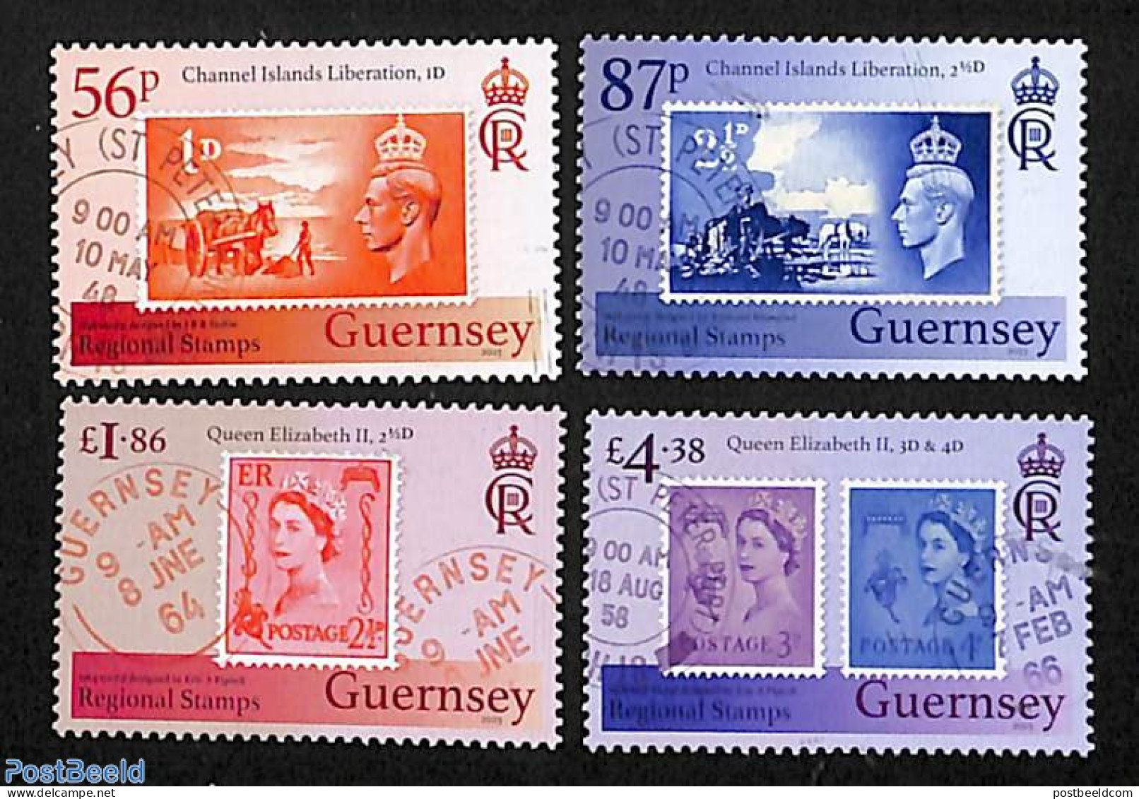 Guernsey 2023 Regional Stamps 4v, Mint NH, Stamps On Stamps - Postzegels Op Postzegels