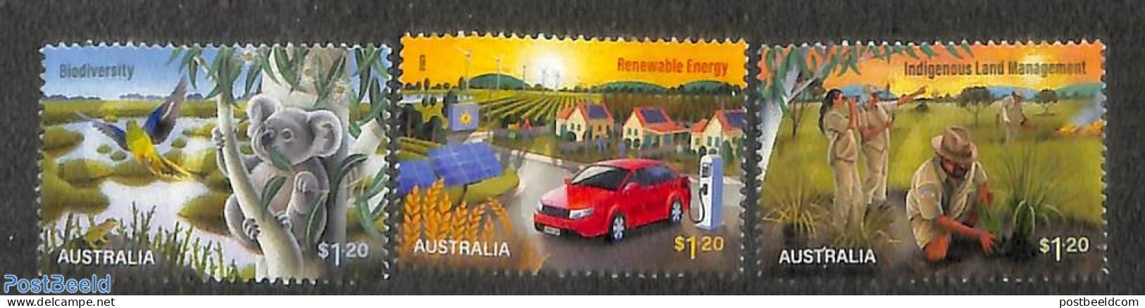 Australia 2023 Sustainable Future 3v, Mint NH, Nature - Science - Transport - Various - Animals (others & Mixed) - Bir.. - Nuovi