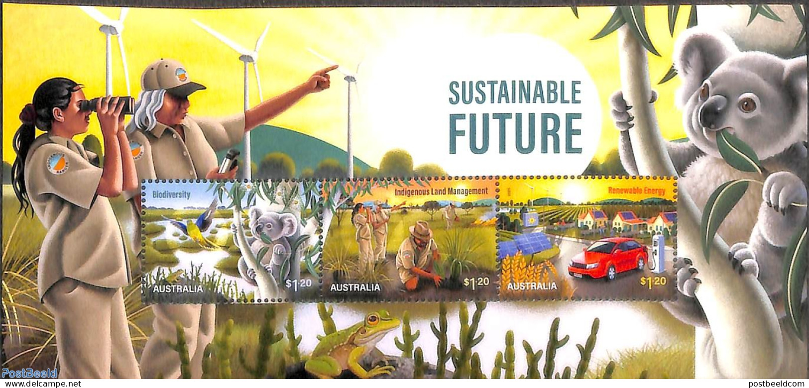 Australia 2023 Sustainable Future S/s, Mint NH, Nature - Science - Transport - Animals (others & Mixed) - Birds - Envi.. - Ongebruikt