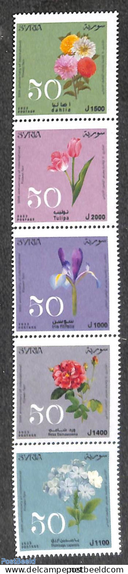 Syria 2023 Flower Fair 5v, Mint NH, Nature - Flowers & Plants - Siria