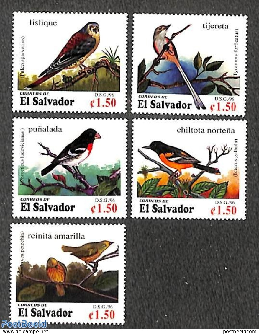 El Salvador 1996 Birds 5v, Mint NH, Nature - Birds - El Salvador