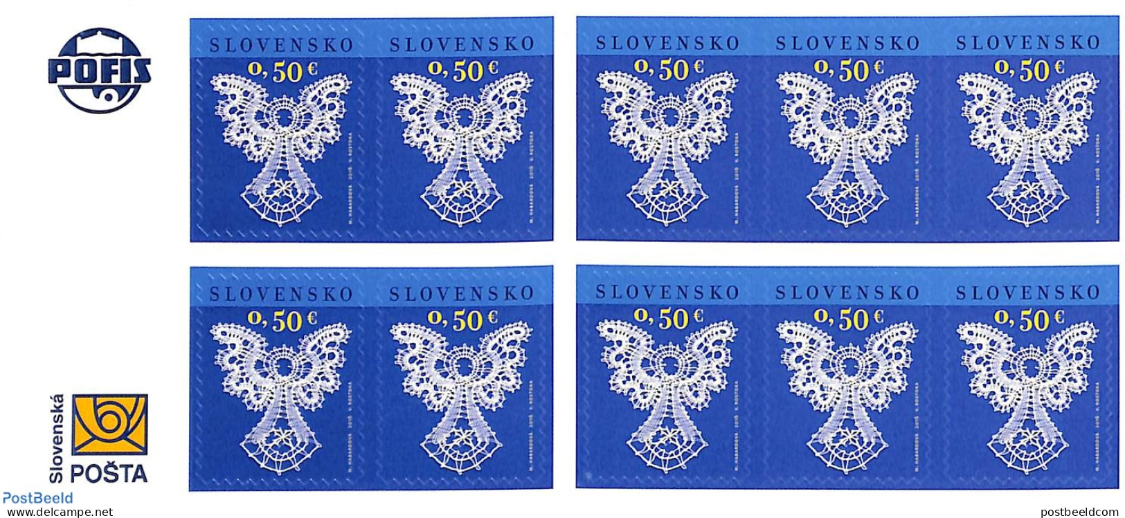 Slovakia 2016 Christmas Booklet, Mint NH, Religion - Various - Christmas - Stamp Booklets - Textiles - Ongebruikt