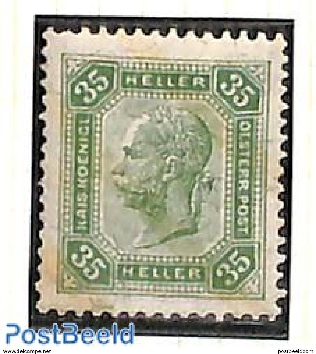 Austria 1904 35h, Perf. 13:12.5, With Lack Bars, Stamp Out Of Set, Unused (hinged) - Ungebraucht