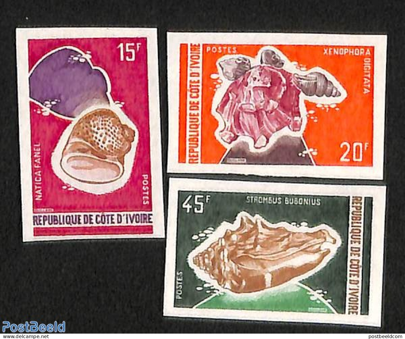 Ivory Coast 1972 Marine Life 3v, Imperforated, Mint NH, Nature - Shells & Crustaceans - Ongebruikt