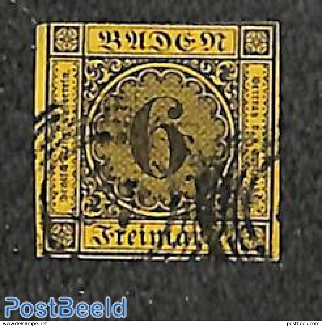 Germany, Baden 1853 6Kr On Yellow, Used, Used Stamps - Autres & Non Classés