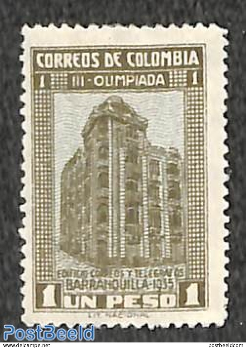Colombia 1935 1p, Stamp Out Of Set, Unused (hinged) - Colombie