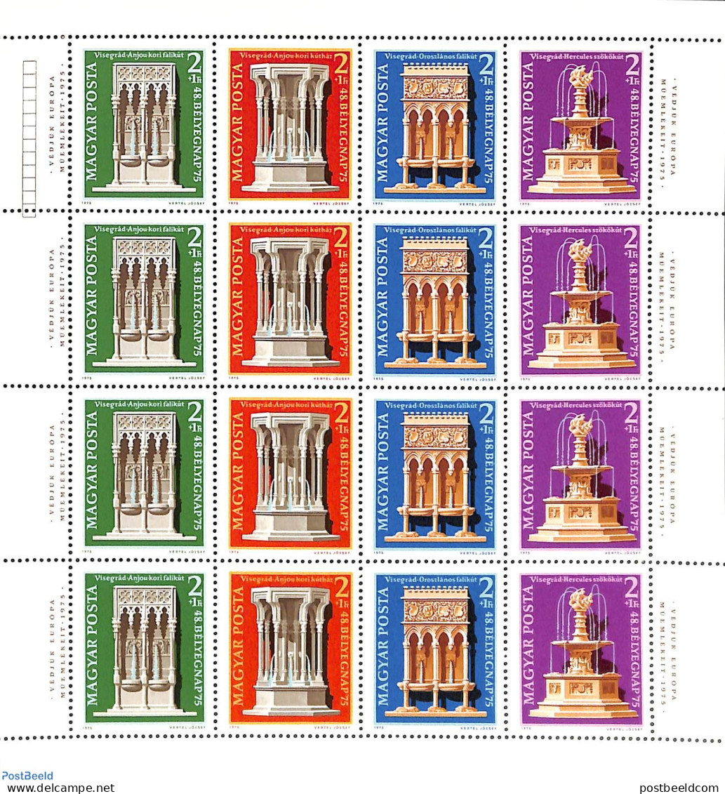 Hungary 1975 European Architectural Year M/s, Mint NH, History - Europa Hang-on Issues - Art - Architecture - Ungebraucht